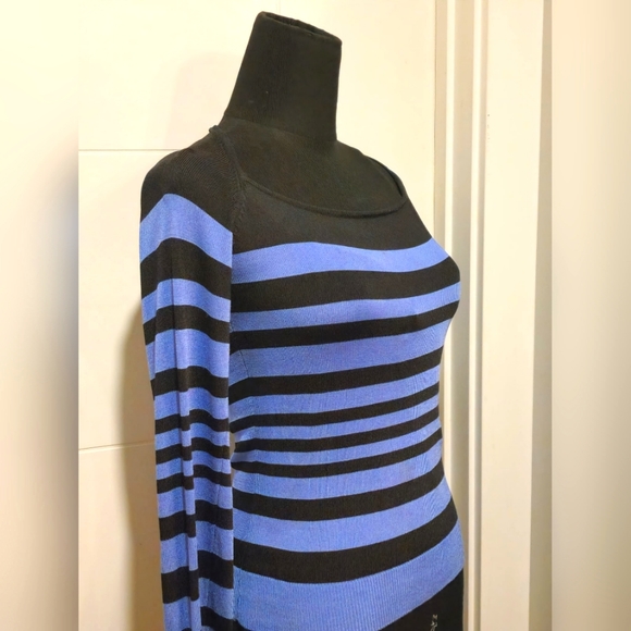 Vintage CLUB MONACO fitted striped sweater Size M - Picture 2 of 5